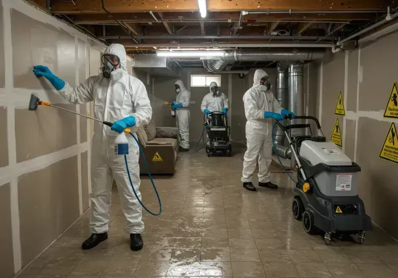 Basement Moisture Removal and Structural Drying process in LaMoure County, ND